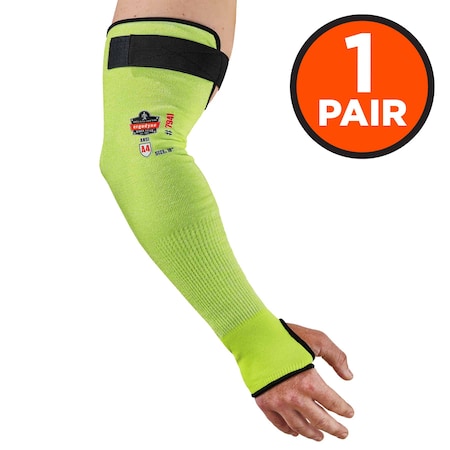 18 Lime Cut-Resistant Arm Sleeve Pair